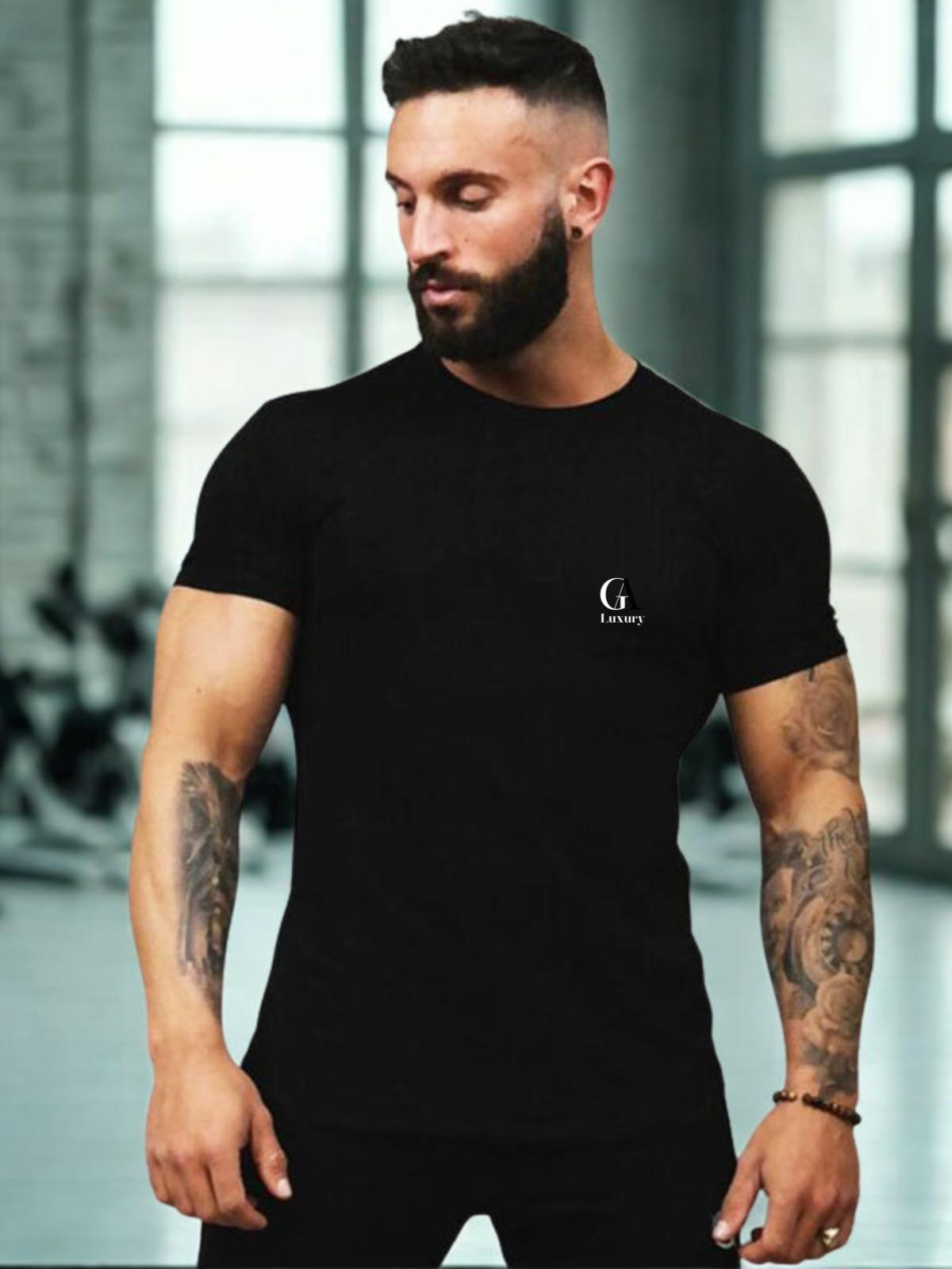 Men's Sports T-Shirts Fashion Tees Tops Short Sleeve Athletic Workout Gym Clohting Slim Fit T Shirts