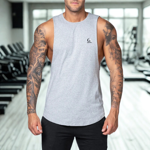 Men’s Cotton Muscle Tank Top Summer Gym Bodybuilding Fitness