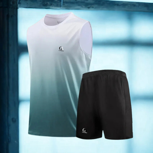 Men’s Ice Silk Quick-Dry Sportswear Set for Fitness and Basketball