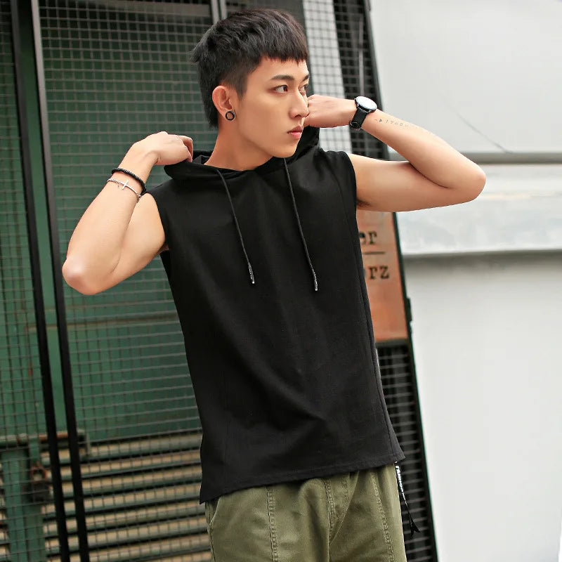 Men's Hooded Sleeveless Running Vest - G&A Luxurys