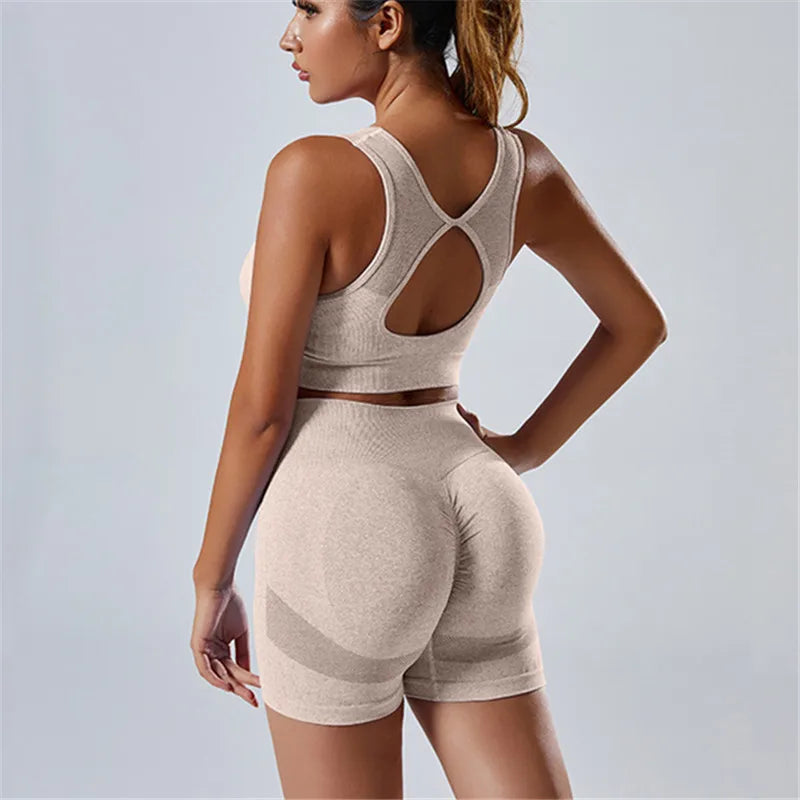 Women’s Yoga Set Push Up Bra and High Waist Leggings Fitness Outfit