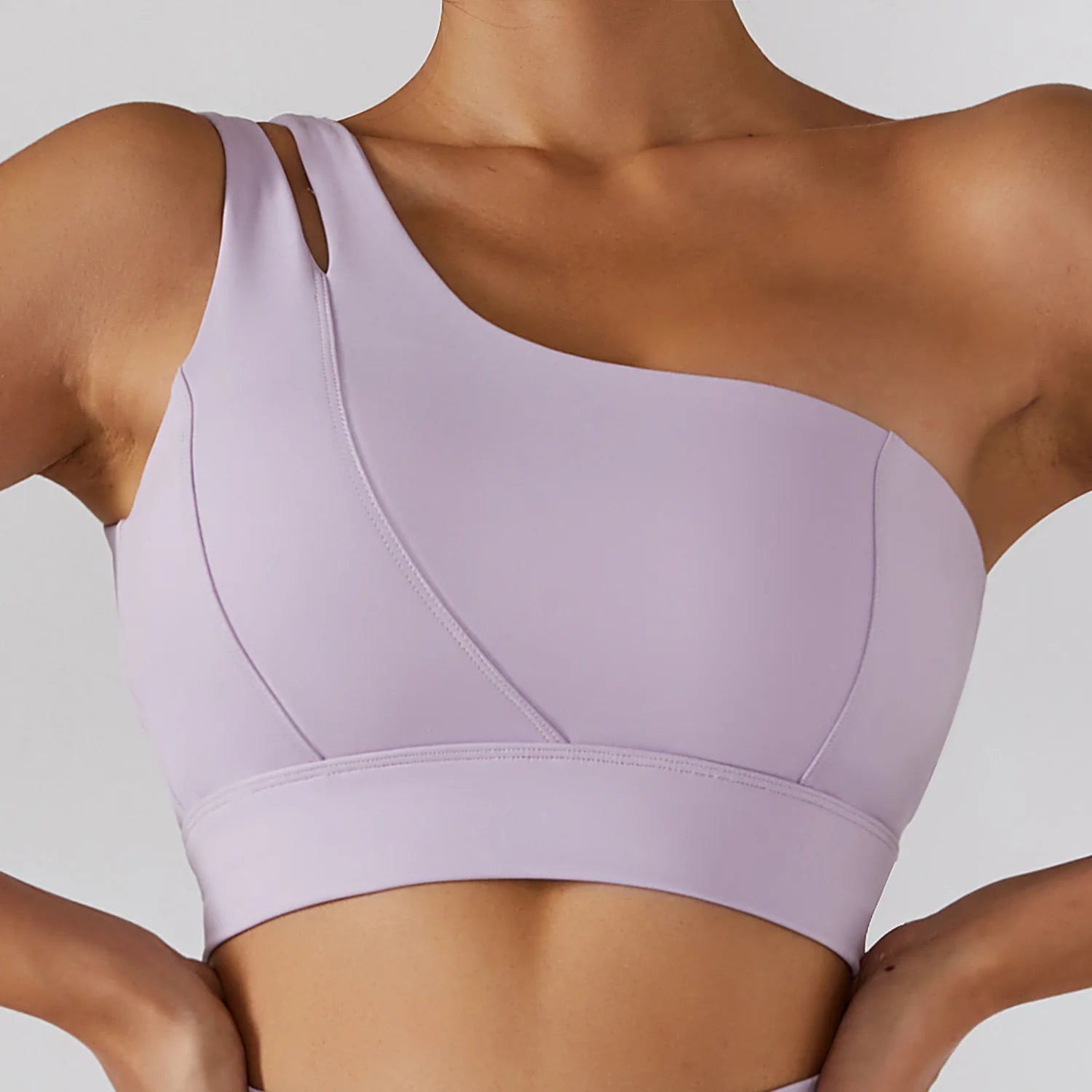 One-Shoulder Sports Bra – Sexy Push-Up Workout Bra for Women with High Support