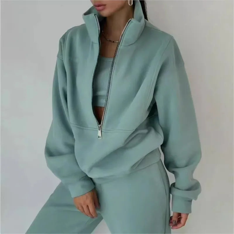 Women’s Autumn Winter Tracksuit 2-Piece Set for Casual & Sporty Wear