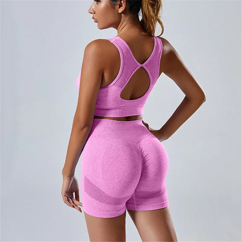 Women’s Yoga Set Push Up Bra and High Waist Leggings Fitness Outfit