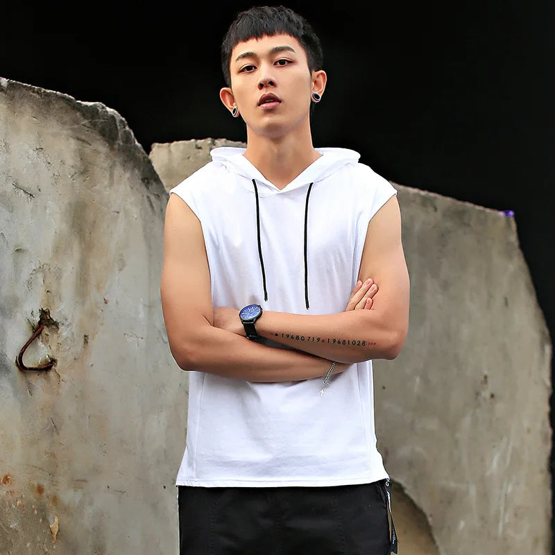 Men's Hooded Sleeveless Running Vest - G&A Luxurys