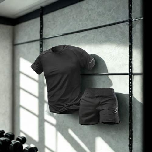 Men’s Quick-Dry Sports Set – 2-Piece Running T-Shirt & Shorts