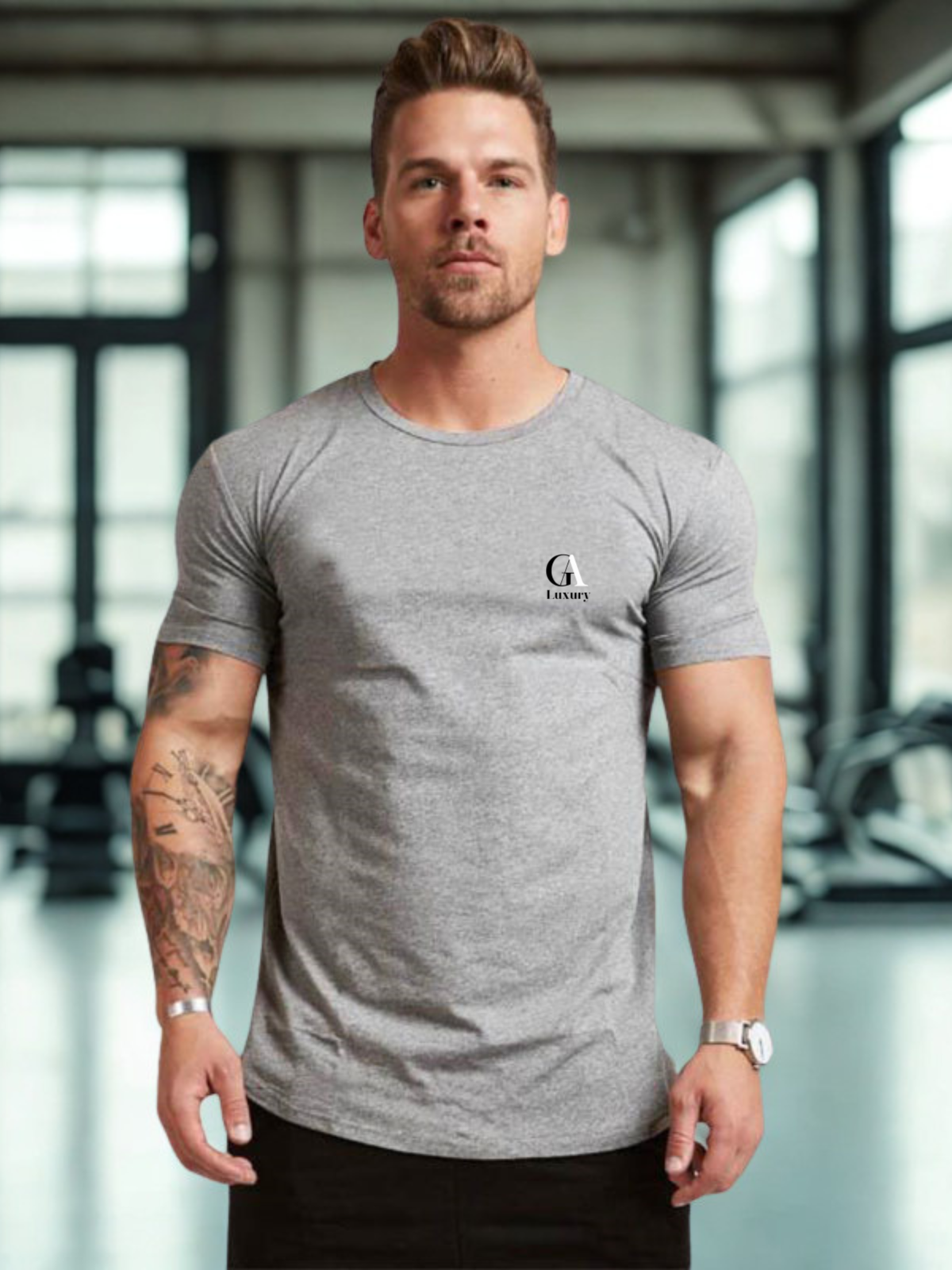 Men's Sports T-Shirts Fashion Tees Tops Short Sleeve Athletic Workout Gym Clohting Slim Fit T Shirts