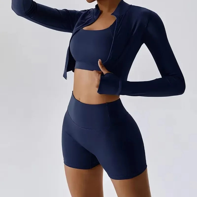 Women’s 3-Piece Yoga Set  for Gym & Running