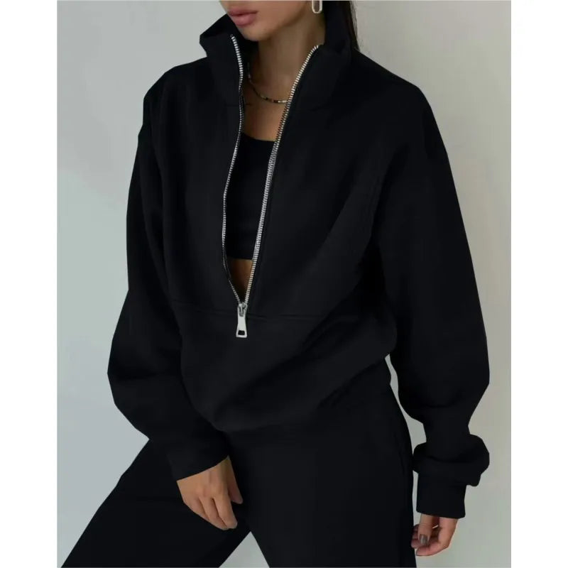 Women’s Autumn Winter Tracksuit 2-Piece Set for Casual & Sporty Wear