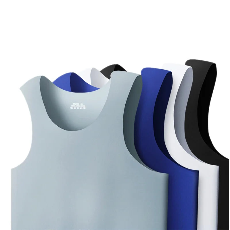 Ice Silk Men’s Tank Top for Fitness & Casual Wear