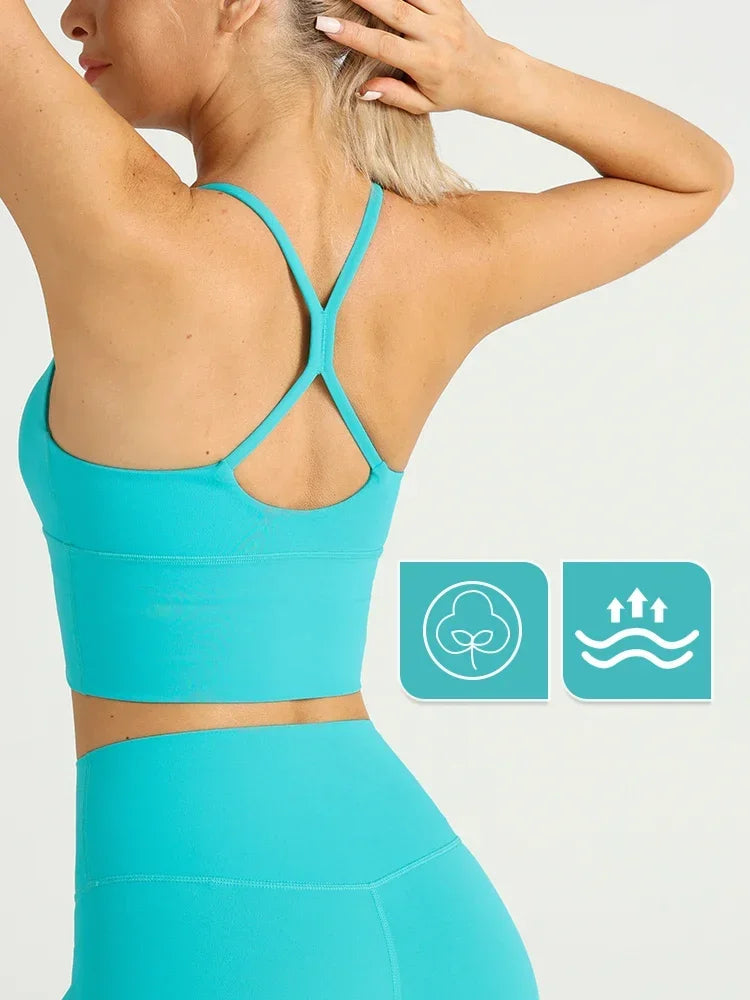 Women’s Sexy Cross Back Sports Bra Y-Shaped Gym Yoga Fitness 